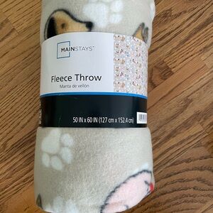 Mainstays Fleece Throw Blanket - White and Black